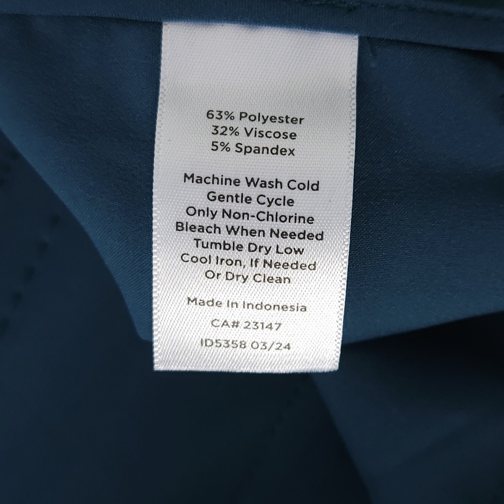 Talbots Providence Pant High Waist Flare Leg Teal Peacock 8 Stretch Crepe New - Picture 9 of 12